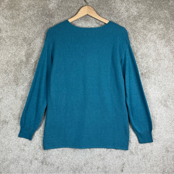 Ella Moss Sweater Womens Small Blue Long Sleeve Pullover Stretch Knit- 8653 - Picture 2 of 11